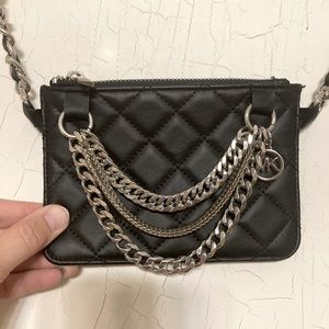 Michael Kors clutch black with silver accents